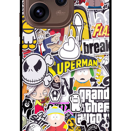 Sticker Bomb Oppo Reno15 Pro 5G Metal Case Back Cover by Casekaro