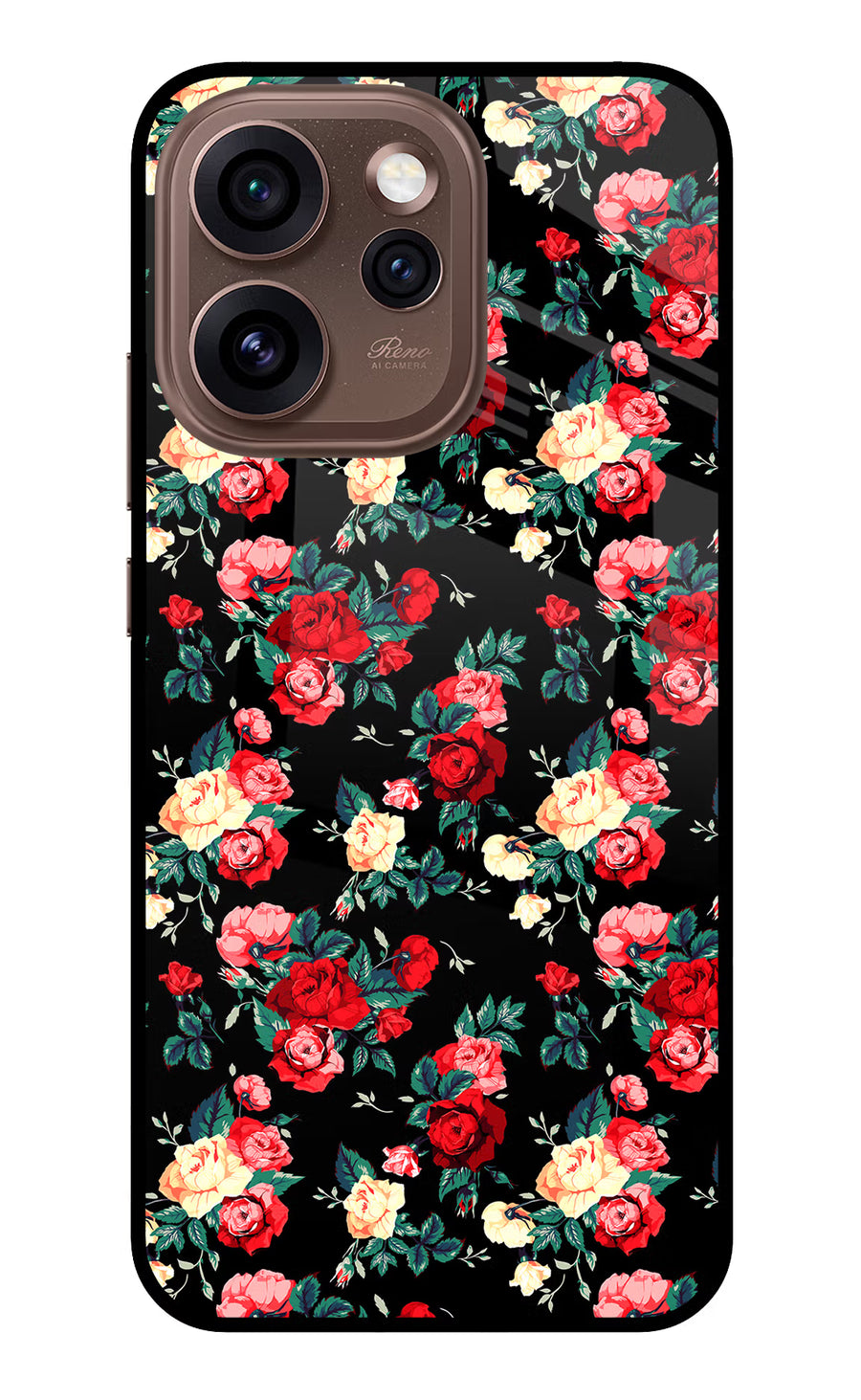 Rose Pattern Oppo Reno15 Pro 5G Back Cover, Metal case