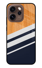 Blue and white wooden Oppo Reno15 Pro 5G Metal Case Back Cover by Casekaro