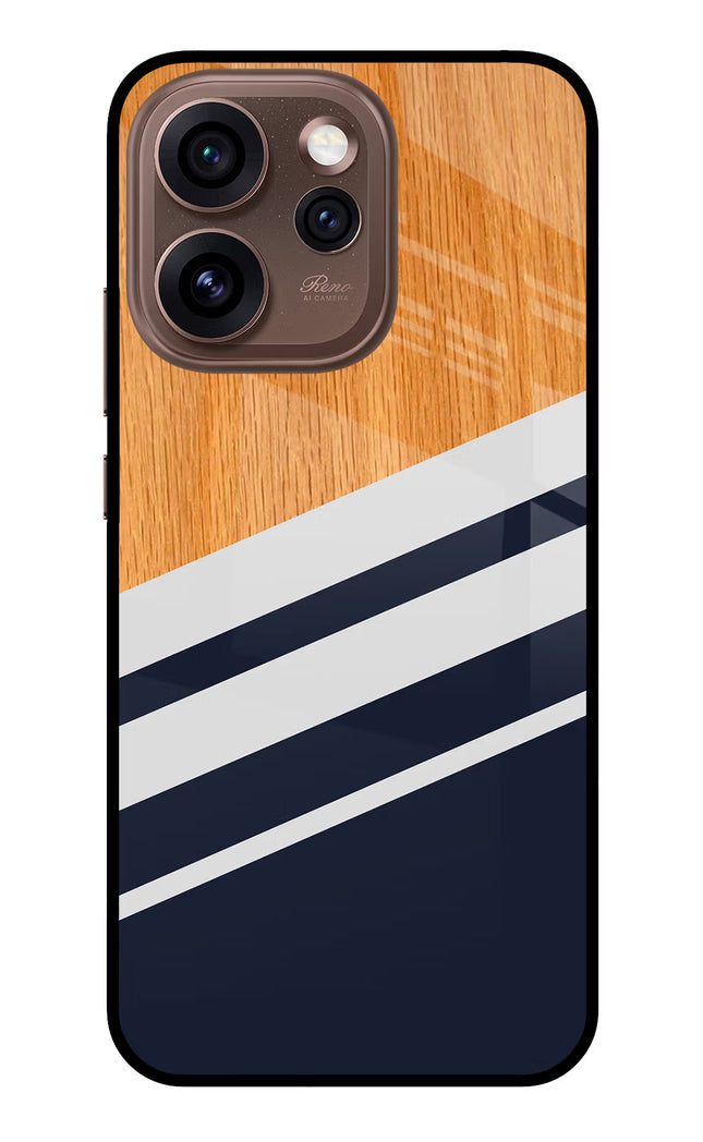 Blue and white wooden Oppo Reno15 Pro 5G Metal Case Back Cover by Casekaro