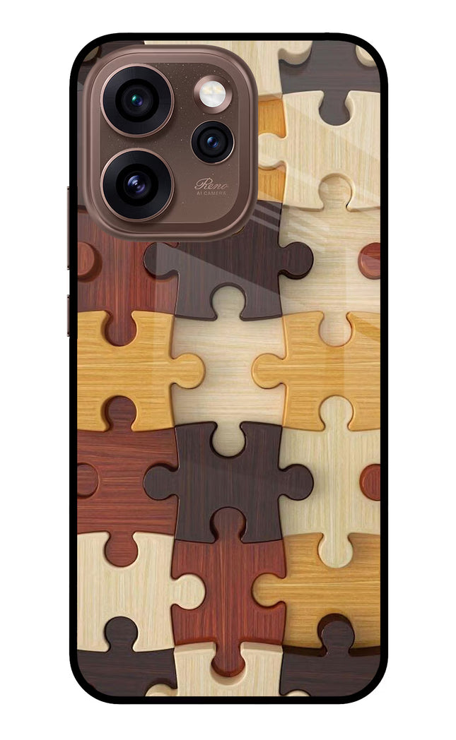 Wooden Puzzle Oppo Reno15 Pro 5G Metal Case Back Cover by Casekaro