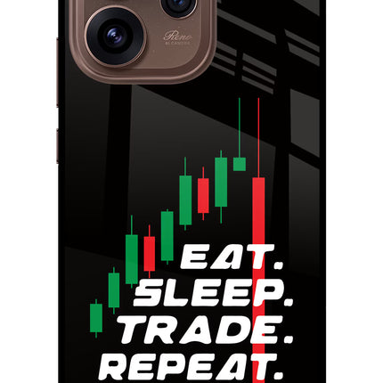 Eat Sleep Trade Repeat Oppo Reno15 Pro 5G Metal Case Back Cover by Casekaro