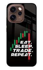 Eat Sleep Trade Repeat Oppo Reno15 Pro 5G Metal Case Back Cover by Casekaro