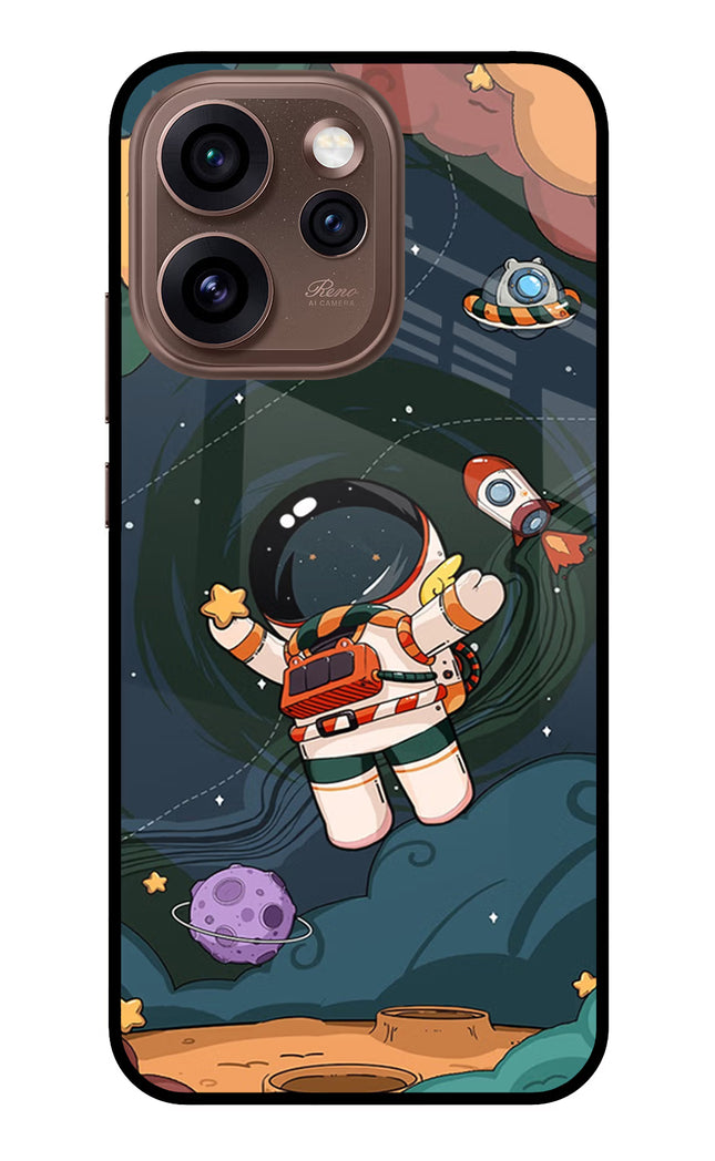 Cartoon Astronaut Oppo Reno15 Pro 5G Metal Case Back Cover by Casekaro