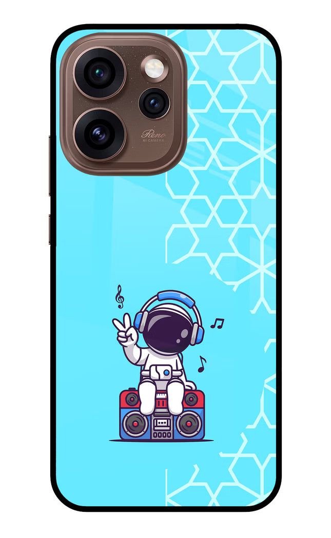Cute Astronaut Chilling Oppo Reno15 Pro 5G Metal Case Back Cover by Casekaro