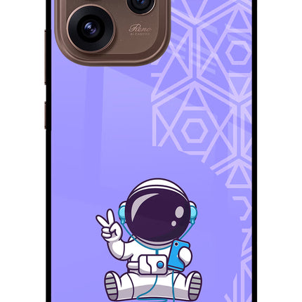 Cute Astronaut Chilling Oppo Reno15 Pro 5G Metal Case Back Cover by Casekaro