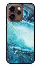 Blue Glitter Marble Oppo Reno15 Pro 5G Metal Case Back Cover by Casekaro