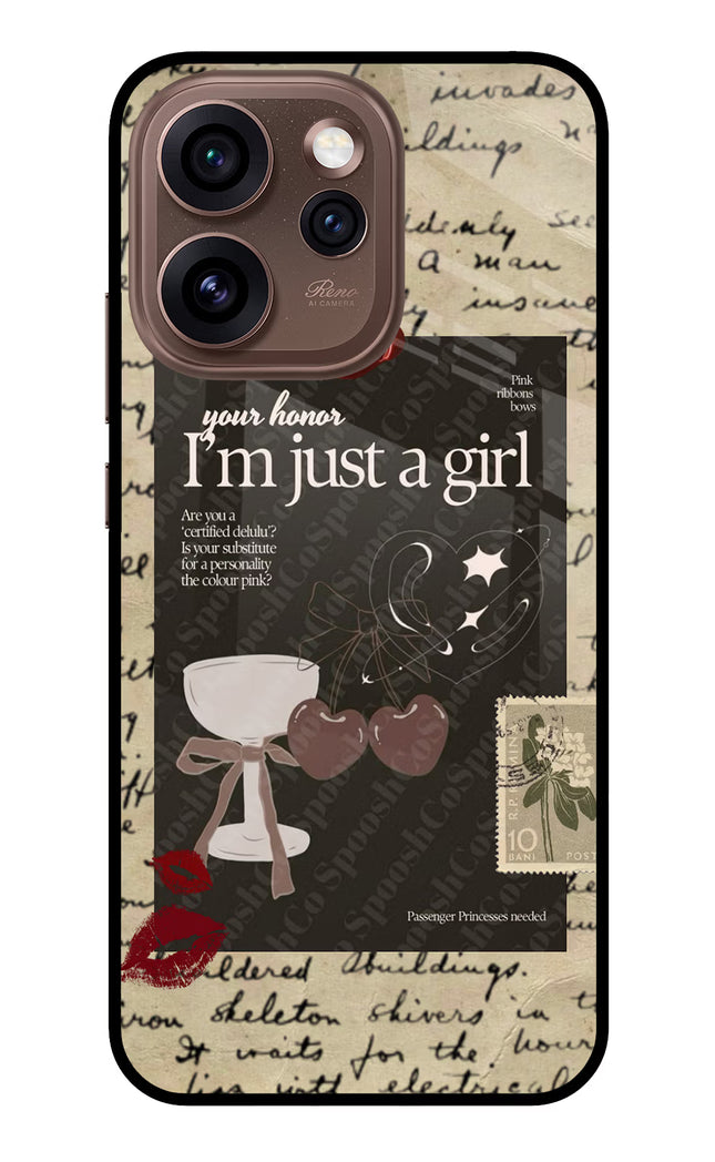 I am just a girl Oppo Reno15 Pro 5G Metal Case Back Cover by Casekaro