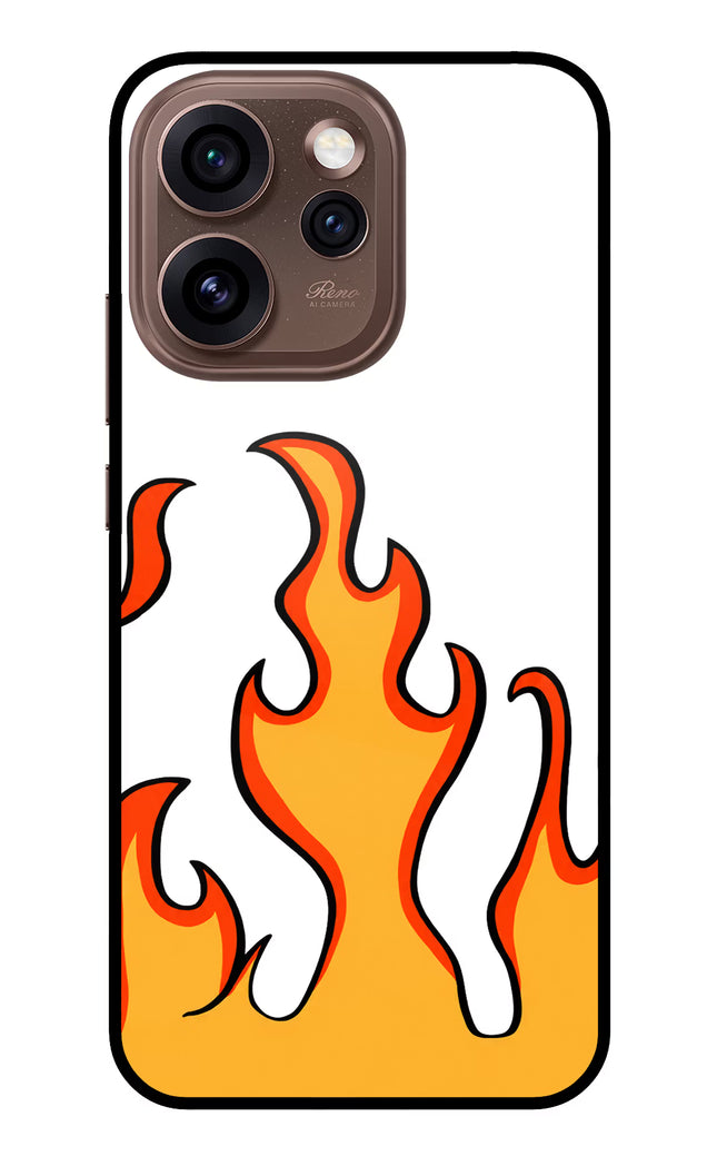 Fired Up – White Oppo Reno15 Pro 5G Metal Case Back Cover by Casekaro