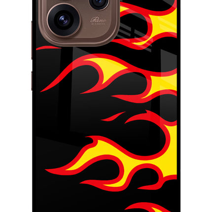 Side Sweep Flames Oppo Reno15 Pro 5G Metal Case Back Cover by Casekaro