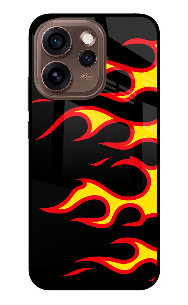 Side Sweep Flames Oppo Reno15 Pro 5G Metal Case Back Cover by Casekaro