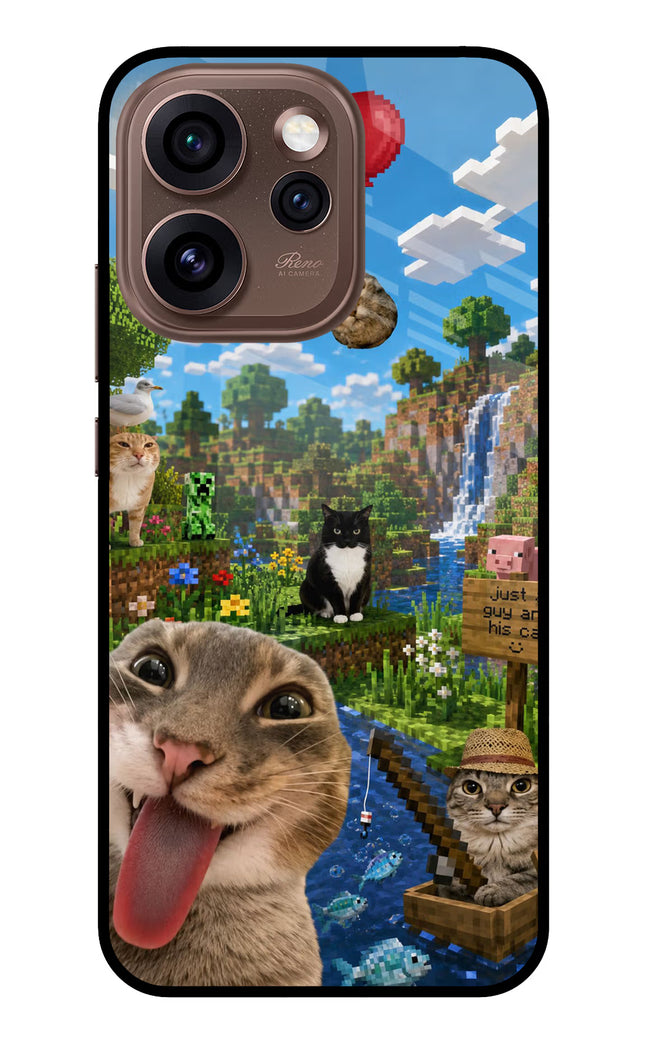 Minecraft Cat Chaos Oppo Reno15 Pro 5G Metal Case Back Cover by Casekaro
