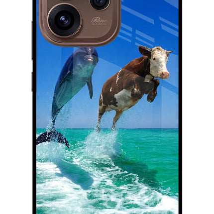 Dolphin vs Cow Oppo Reno15 Pro 5G Metal Case Back Cover by Casekaro