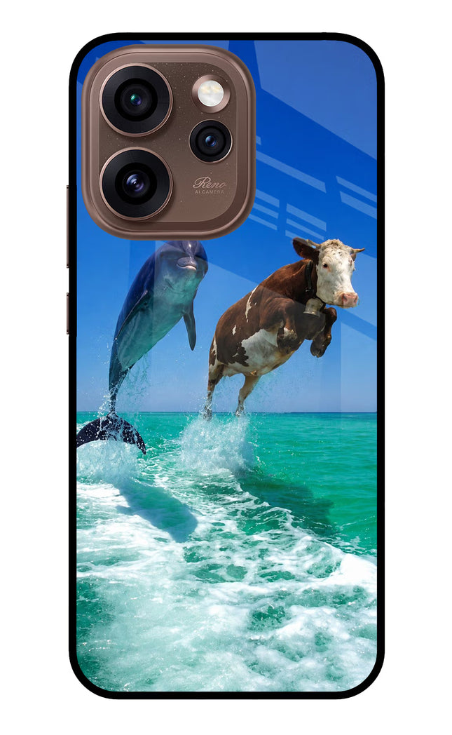 Dolphin vs Cow Oppo Reno15 Pro 5G Metal Case Back Cover by Casekaro