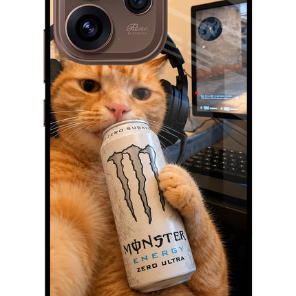 Gamer Cat Energy Oppo Reno15 Pro 5G Metal Case Back Cover by Casekaro