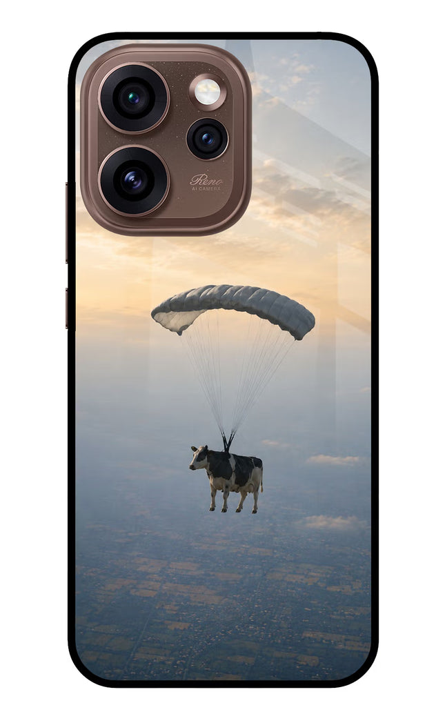 Skydiving Cow Oppo Reno15 Pro 5G Metal Case Back Cover by Casekaro