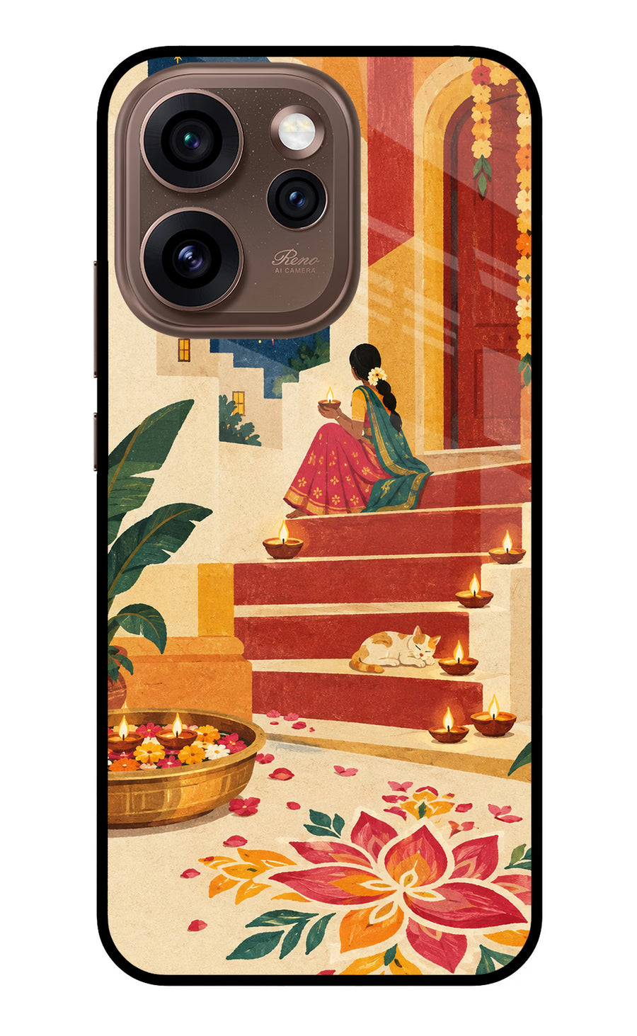 Diwali Rangoli Oppo Reno15 Pro 5G Back Cover, Metal case