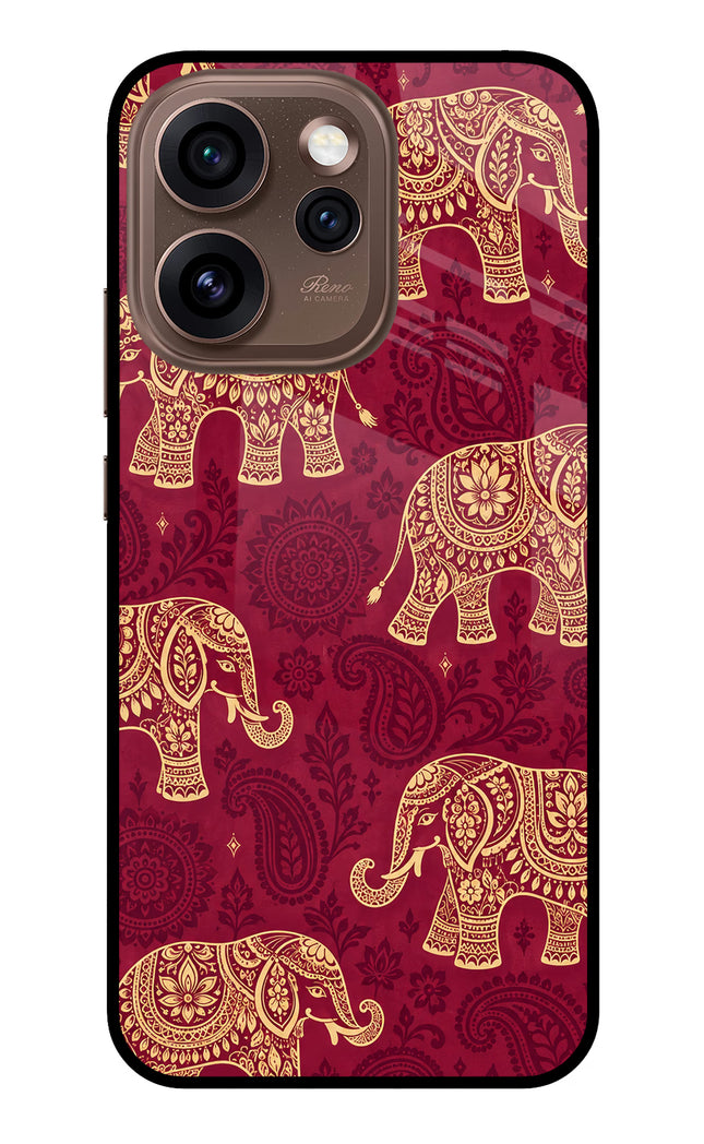 Maroon Elephant Oppo Reno15 Pro 5G Metal Case Back Cover by Casekaro