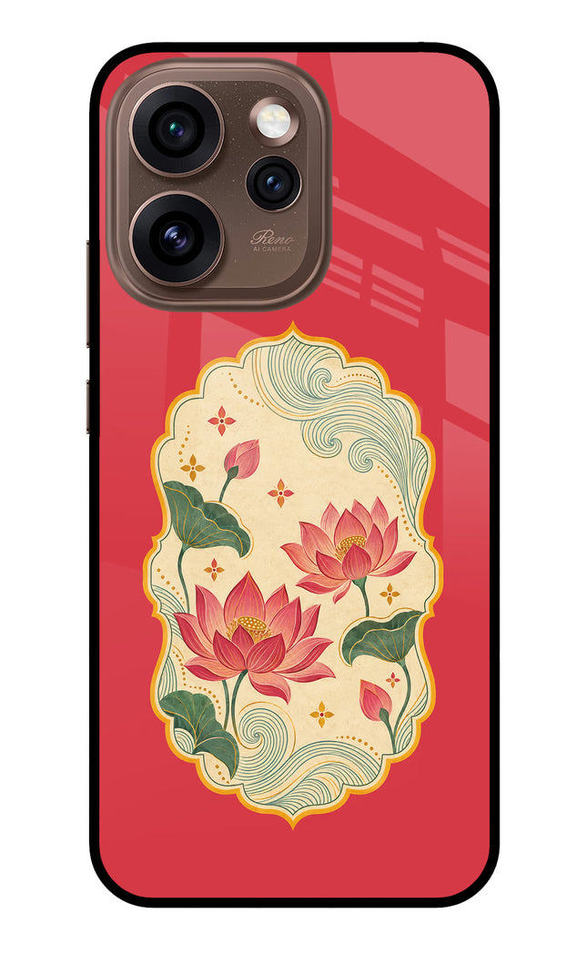 Pink Lotus Oppo Reno15 Pro 5G Metal Case Back Cover by Casekaro