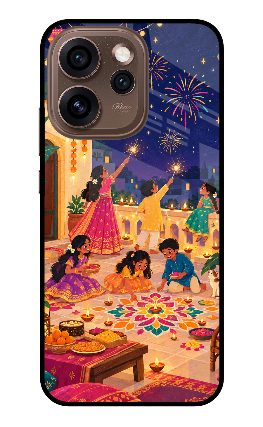 Diwali Night Oppo Reno15 Pro 5G Back Cover, Metal case