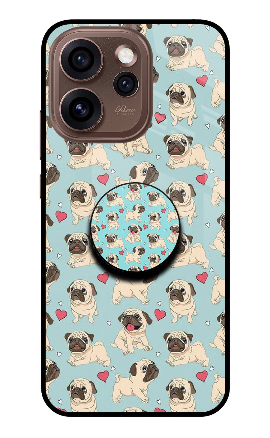 Pug Dog Oppo Reno15 Pro 5G Pop Case, Metal case