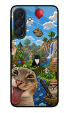 Minecraft Cat Chaos Samsung A57 5G Metal Case Back Cover by Casekaro