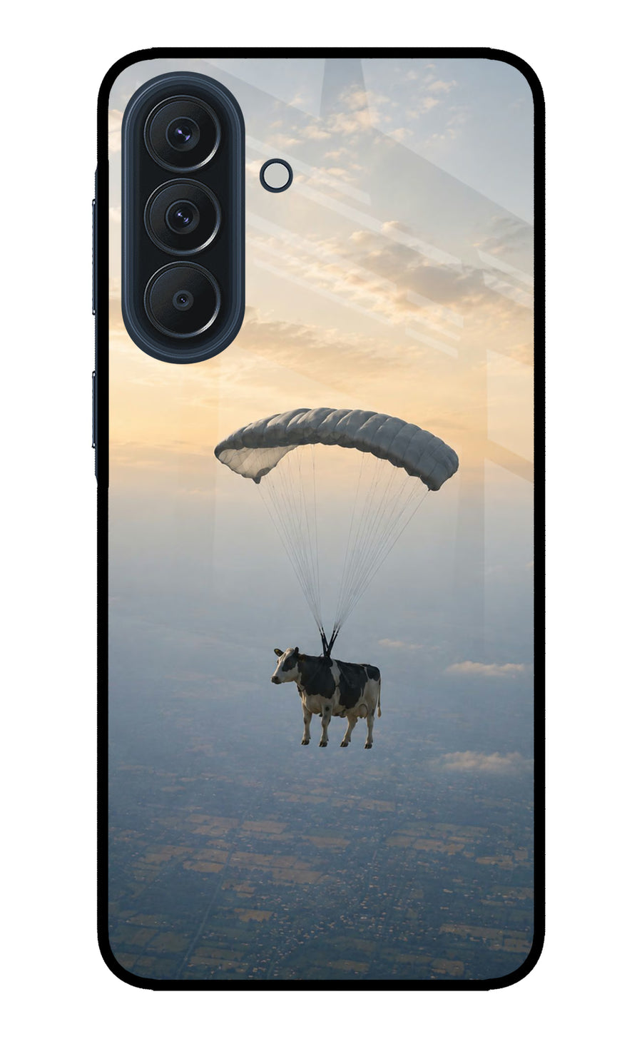 Skydiving Cow Samsung A57 5G Back Cover, Metal case