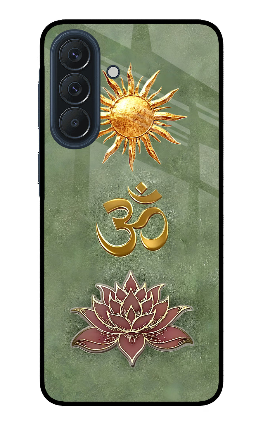 Om & Lotus Samsung A57 5G Back Cover, Metal case