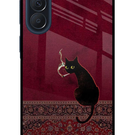 Midnight Cat Samsung A57 5G Metal Case Back Cover by Casekaro
