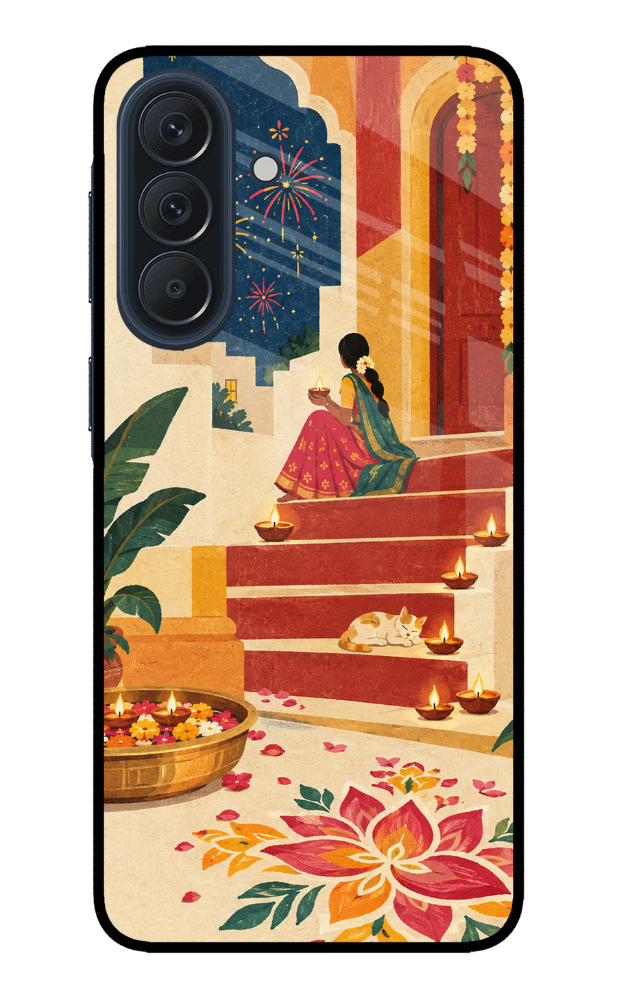 Diwali Rangoli Samsung A57 5G Back Cover, Metal case