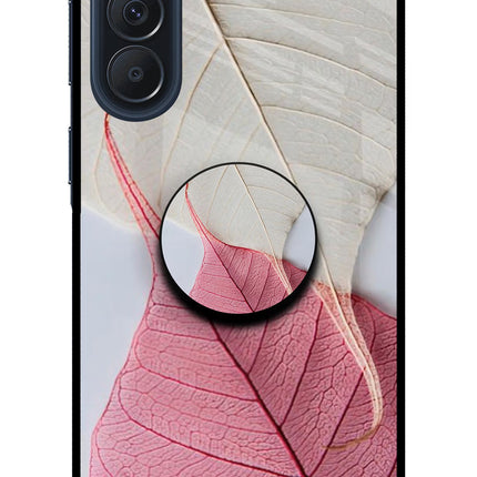 White Pink Leaf Samsung A57 5G Pop Case by Casekaro
