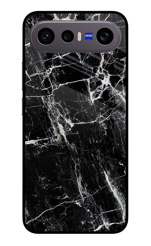 Black Marble Texture Vivo X300 FE 5G Metal Case Back Cover by Casekaro