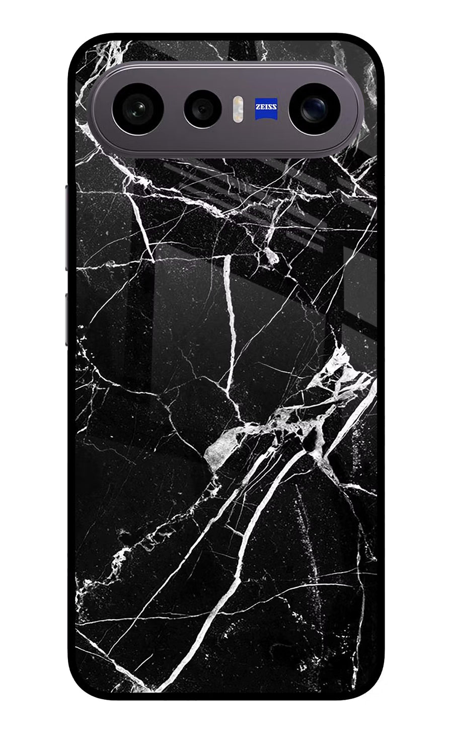 Black Marble Pattern Vivo X300 FE 5G Back Cover, Metal case