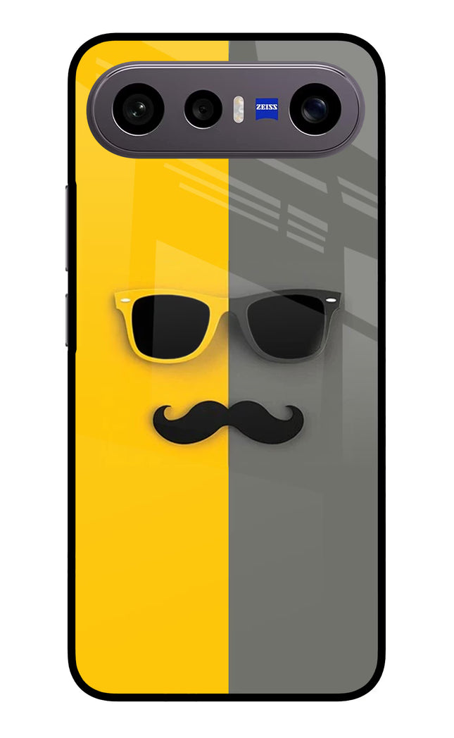Sunglasses with Mustache Vivo X300 FE 5G Metal Case Back Cover by Casekaro