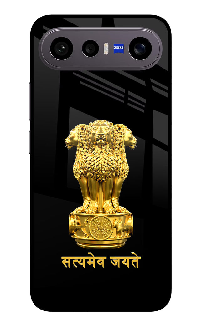Satyamev Jayate Golden Vivo X300 FE 5G Metal Case Back Cover by Casekaro