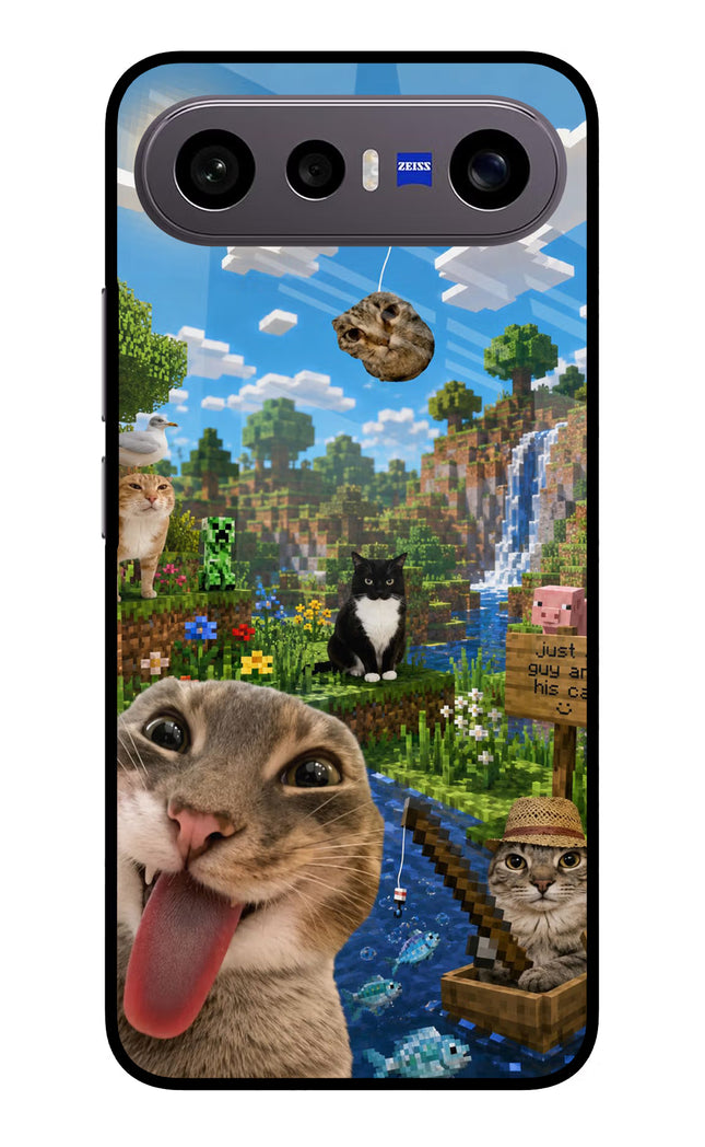 Minecraft Cat Chaos Vivo X300 FE 5G Metal Case Back Cover by Casekaro