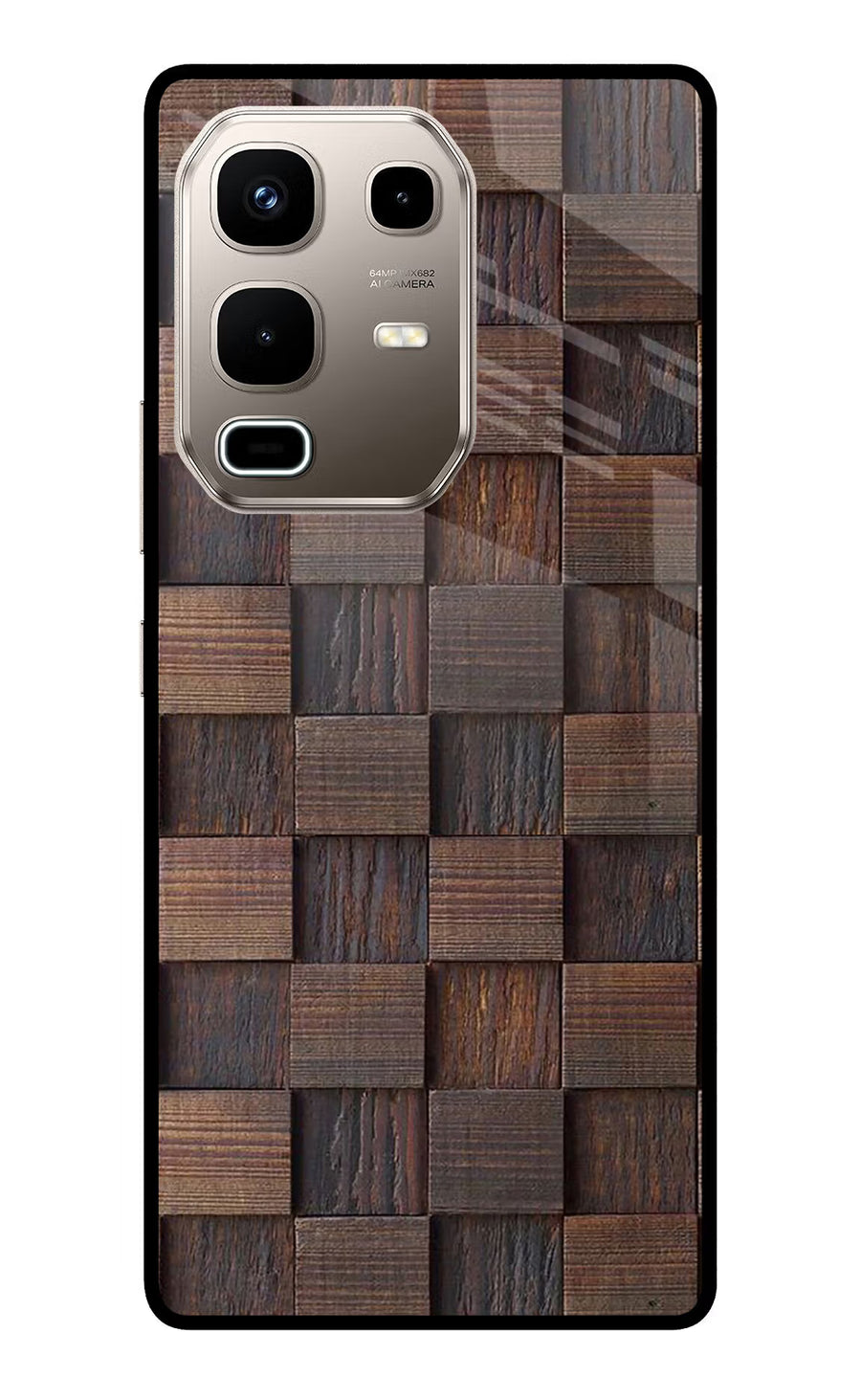 Wooden Cube Design Infinix Note 50s 5G Plus Back Cover, Metal case