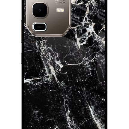Black Marble Texture Infinix Note 50s 5G Plus Metal Case Back Cover by Casekaro