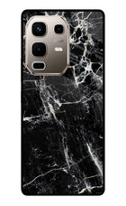 Black Marble Texture Infinix Note 50s 5G Plus Metal Case Back Cover by Casekaro