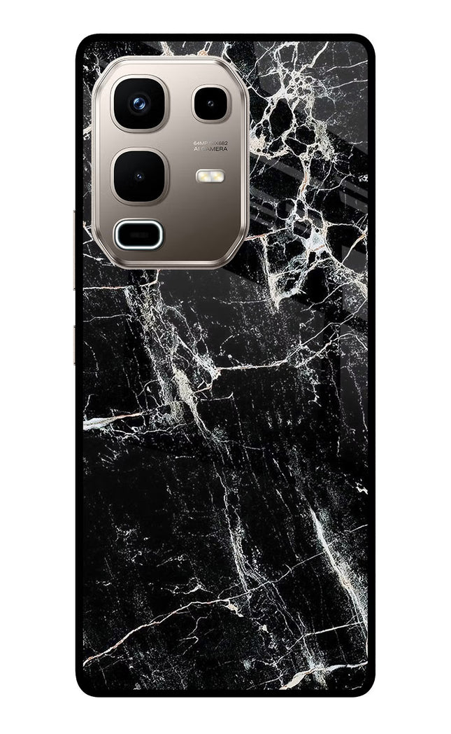 Black Marble Texture Infinix Note 50s 5G Plus Metal Case Back Cover by Casekaro