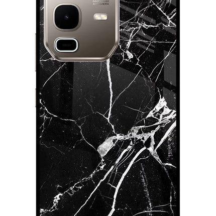 Black Marble Pattern Infinix Note 50s 5G Plus Metal Case Back Cover by Casekaro