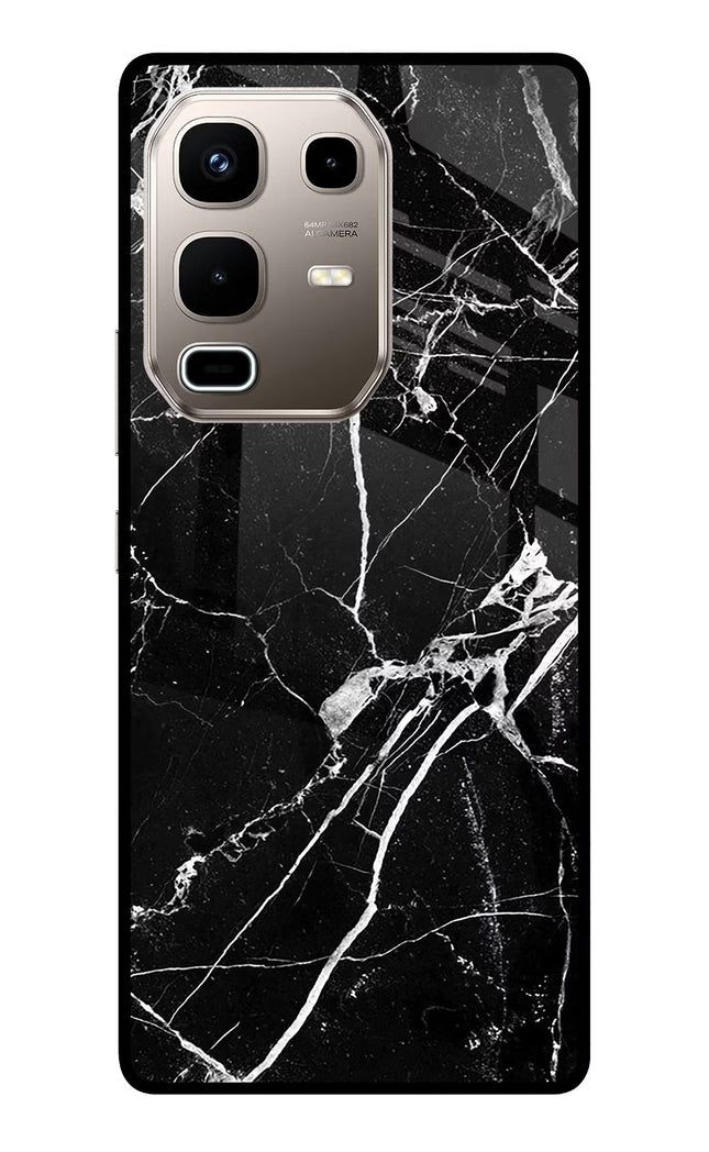 Black Marble Pattern Infinix Note 50s 5G Plus Metal Case Back Cover by Casekaro