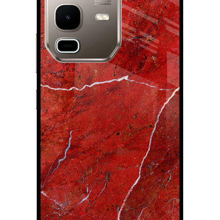 Red Marble Design Infinix Note 50s 5G Plus Metal Case Back Cover by Casekaro