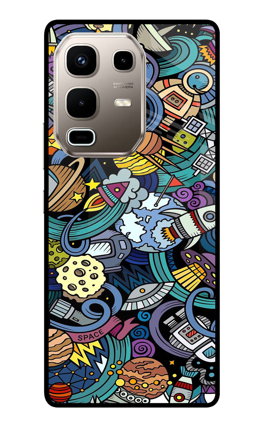 Space Abstract Infinix Note 50s 5G Plus Back Cover, Metal case