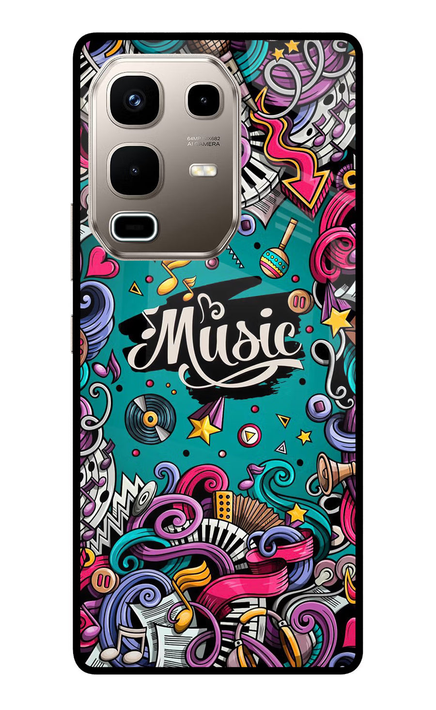 Music Graffiti Infinix Note 50s 5G Plus Back Cover, Metal case