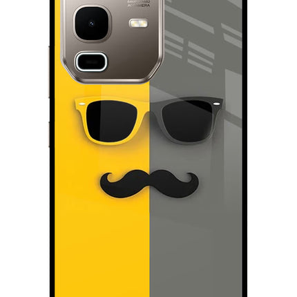 Sunglasses with Mustache Infinix Note 50s 5G Plus Metal Case Back Cover by Casekaro