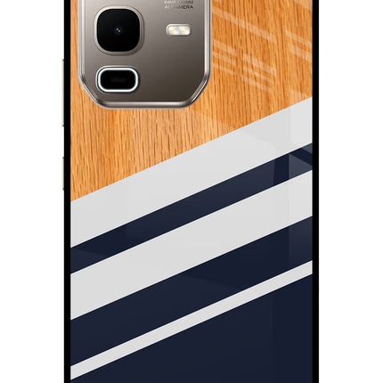 Blue and white wooden Infinix Note 50s 5G Plus Metal Case Back Cover by Casekaro