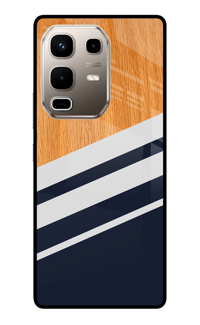 Blue and white wooden Infinix Note 50s 5G Plus Metal Case Back Cover by Casekaro