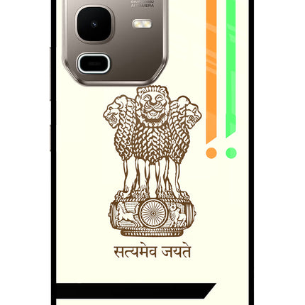 Satyamev Jayate Brown Logo Infinix Note 50s 5G Plus Metal Case Back Cover by Casekaro
