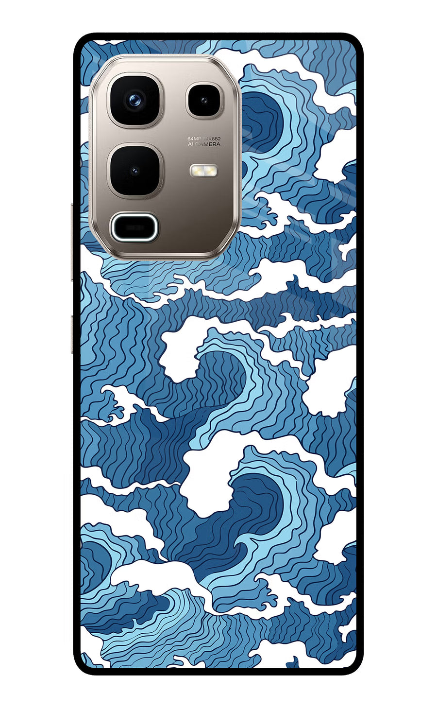 Blue Waves Infinix Note 50s 5G Plus Back Cover, Metal case